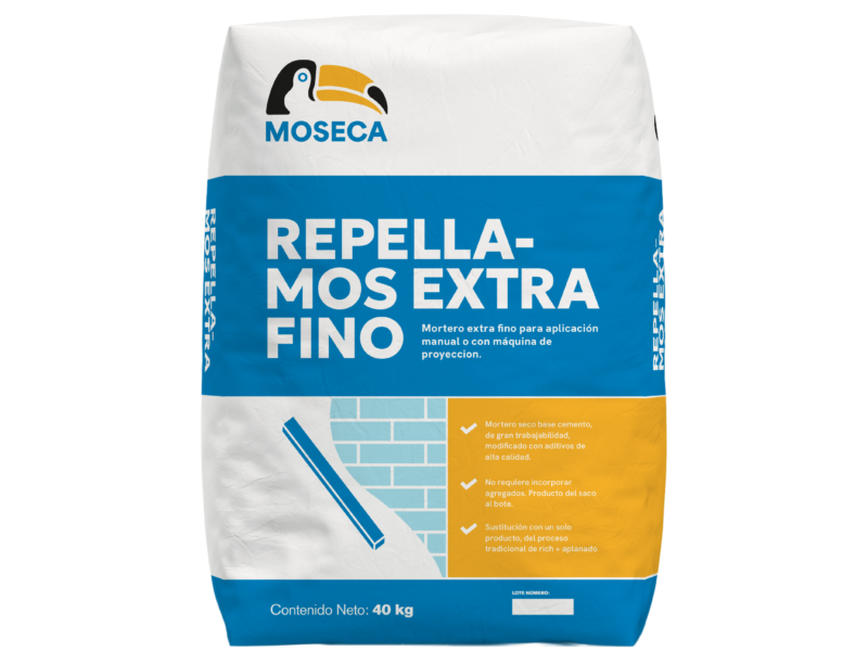 Saco de mortero extra fino para repellar Repella-Mos de 40 kg
